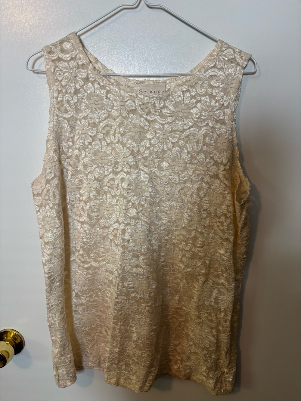Delicate Lace Ivory Bridal Feminine Quiet Luxury Solange Sleeveless Tank 22/24